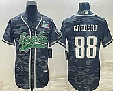 Men's Philadelphia Eagles #88 Dallas Goedert Grey Camo With Super Bowl LVII Patch Cool Base Stitched Baseball Jersey,baseball caps,new era cap wholesale,wholesale hats